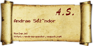 Andrae Sándor névjegykártya